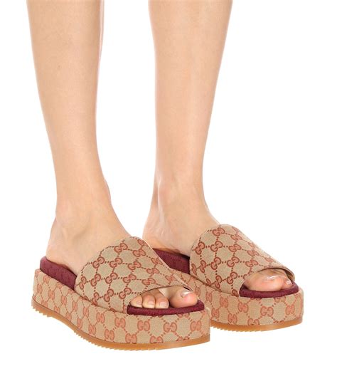 gucci sandals gg original|Gucci gg platform sandals.